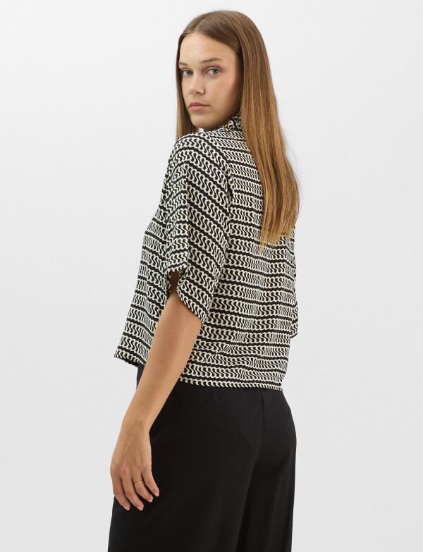 Camisa Con Estampado Geométrico Eslabones NEGRO/CRUDO