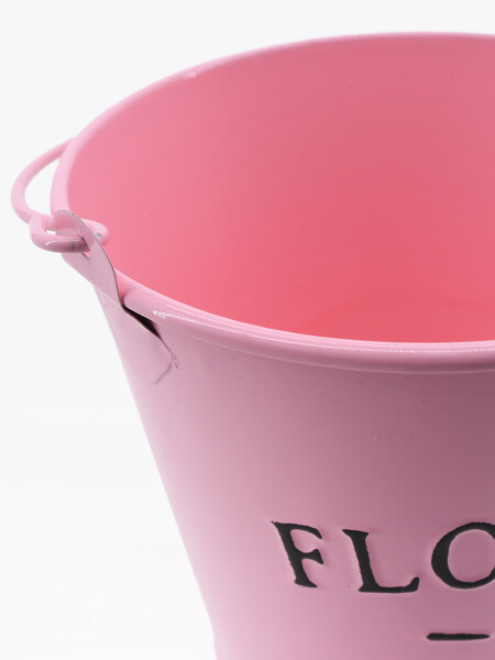 MACETA DE METAL CLEO ROSADO