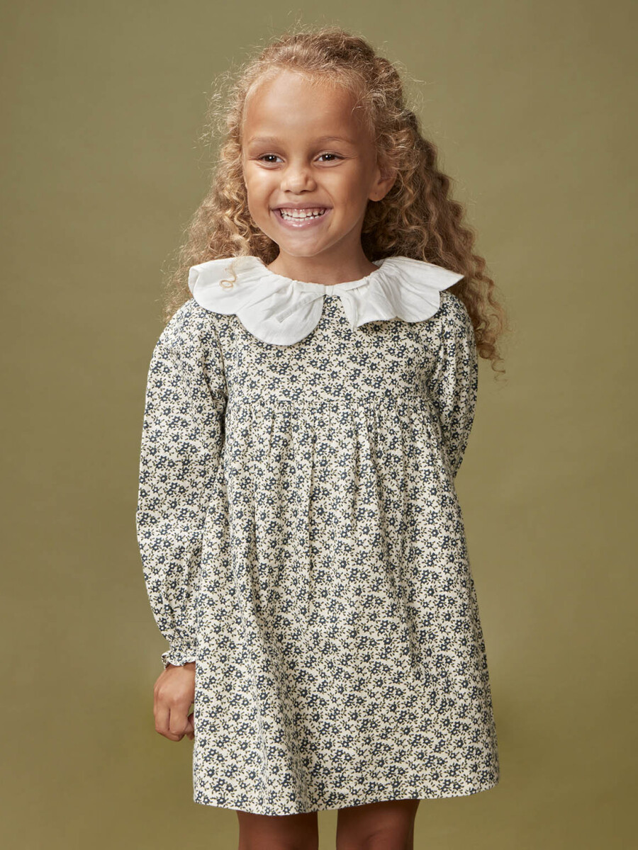 Vestido Florecitas Blanco Roto