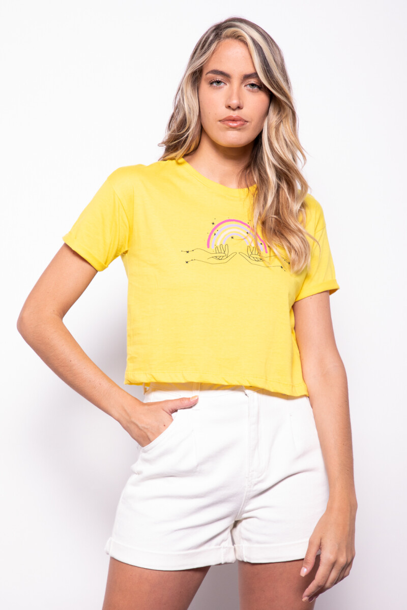 REMERA MAGIC RAINBOW Amarillo Brillante