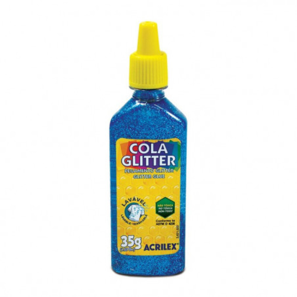 Brillantina Con Goma Azul Acrilex 35 Grs #BRILLANTINA CON GOMA AZUL ACRILEX 35 GRS