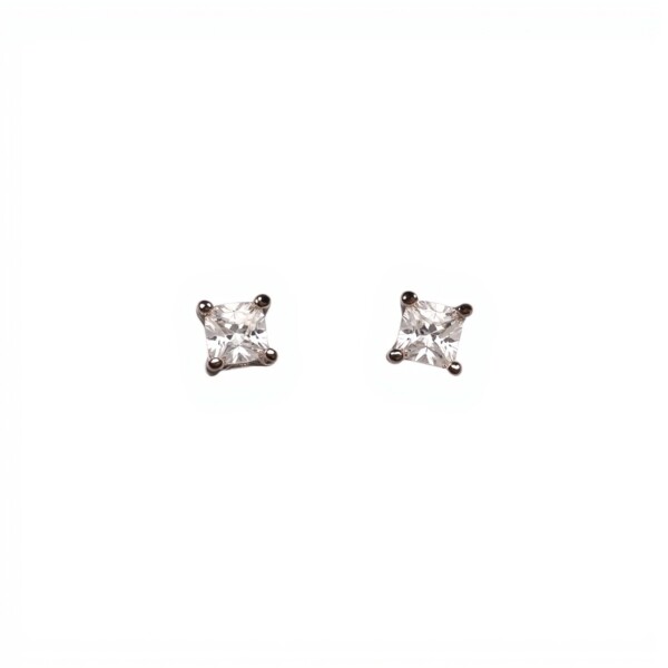 Caravanas Cuadrado-Plata 925-Piedra Zirconia-CA3118 conpiedra