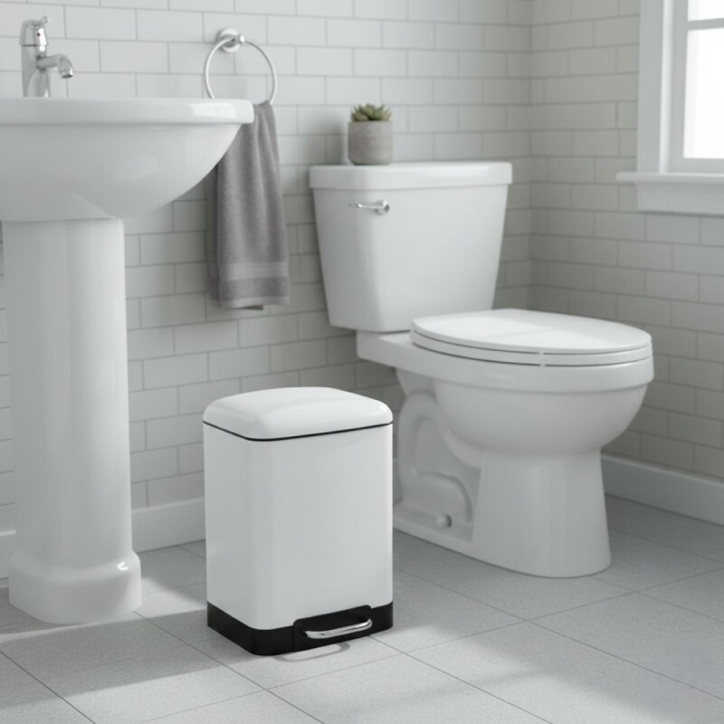 BASURERO INOX BLANCO C/PEDAL 6L Unica