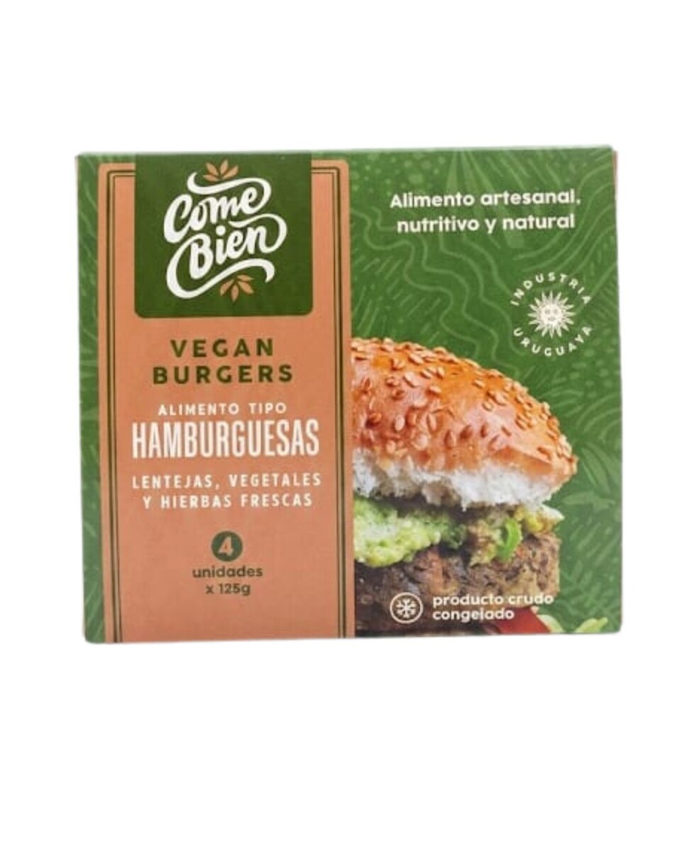 HAMBURGUESAS DE LENTEJAS, VEGETALES E HIERBAS FRESCAS X 4 