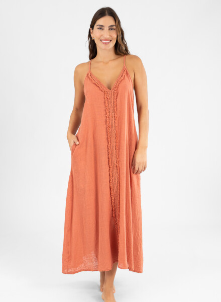 Vestido desflecado toscana Ladrillo