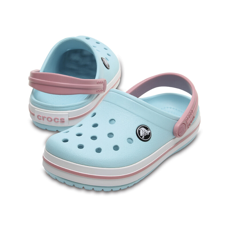 Crocs Band de Niño K Zueco C/tira Atras Celeste-blanco