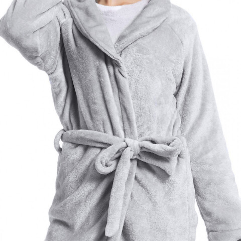 Bata de Cama Microfibra Home Class Talle P al XG GRIS