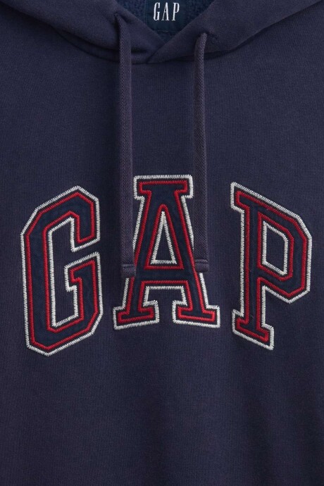 Buzo Canguro Con Logo Gap Hombre Navy Uniform