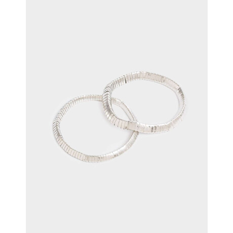 Pulsera Elastica Sets De Metal Plateado