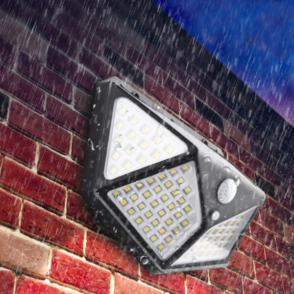 Foco Exterior Solar Sensor Movimiento Bateria 100 Leds Foco Exterior Solar Sensor Movimiento Bateria 100 Leds