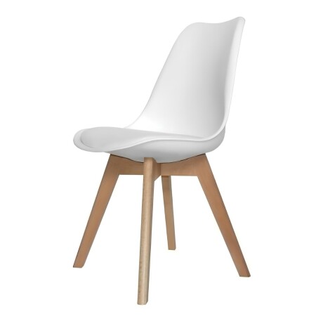 Juego de comedor Con Mesa Circular de 80 cm + 2 sillas Eames Acolchonadas Blanco