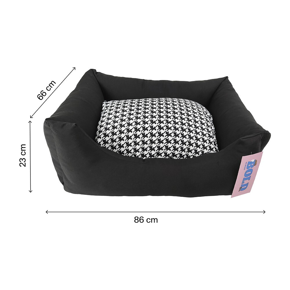 CAMA PARA PERROS BOLD NEO BLACK HOUNDTOOTH 86X66X23CM CAMA PARA PERROS BOLD NEO BLACK HOUNDTOOTH 86X66X23CM