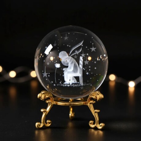 Adorno Esfera Decorativa De Cristal Principito Sentado 8 cm Adorno Esfera Decorativa De Cristal Principito Sentado 8 cm