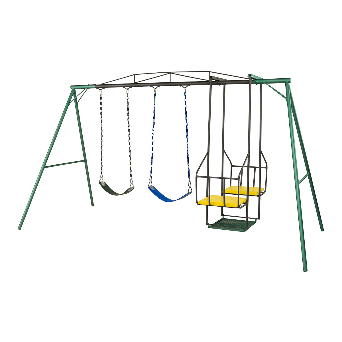 Hamaca de Plaza con silla doble y 2 hamacas de cincha, altura 1,80 mts 