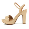 Sandalia Vizzano Mujer Taco 12cm Plataforma 2cm Beige