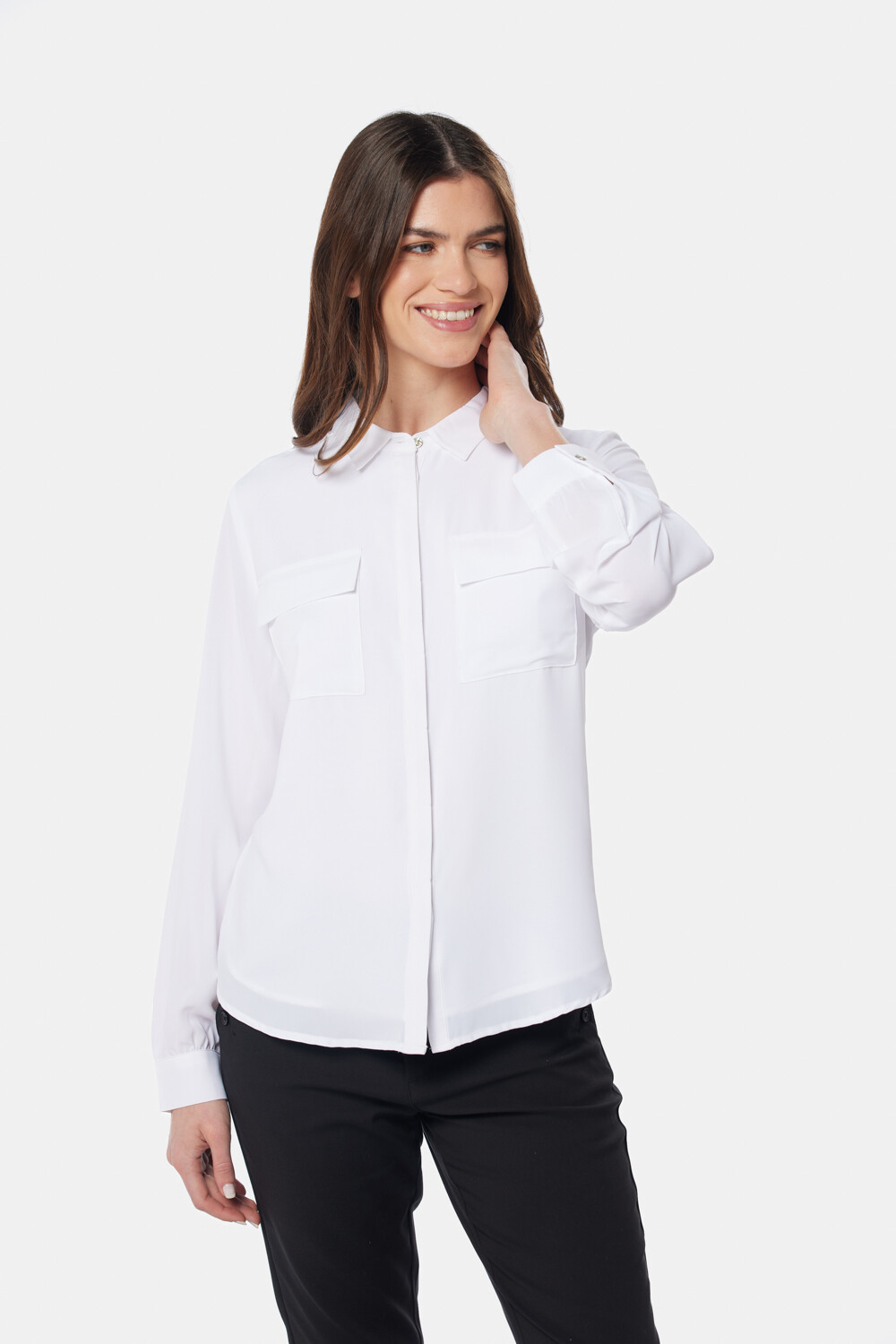 BLUSA MANGA LARGA Blanco