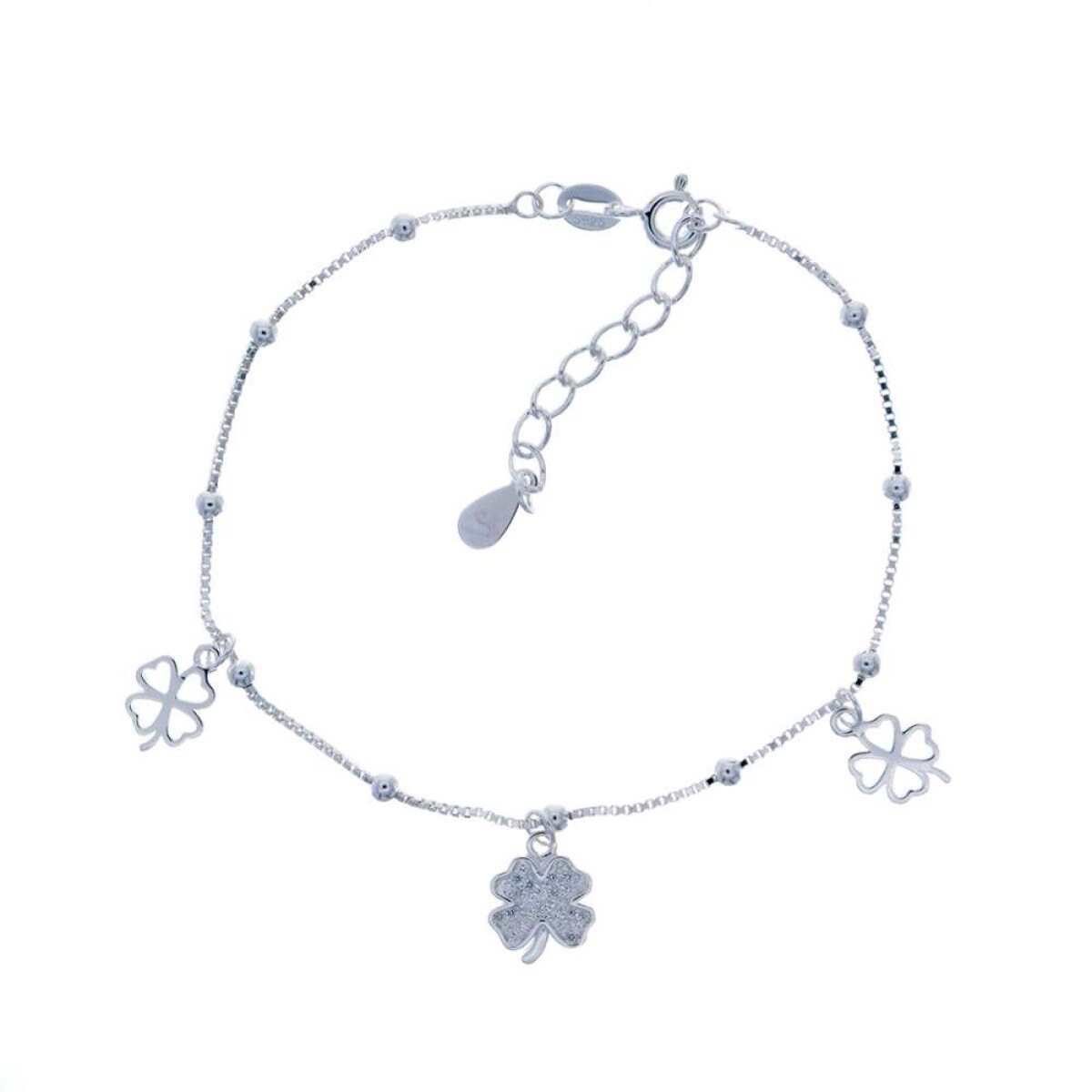 Pulsera De Plata 925 Con Circonias - Trebol 