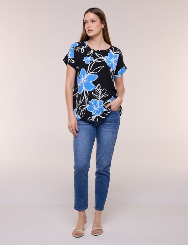 Blusa Holgada Printed NEGRO/MULTI