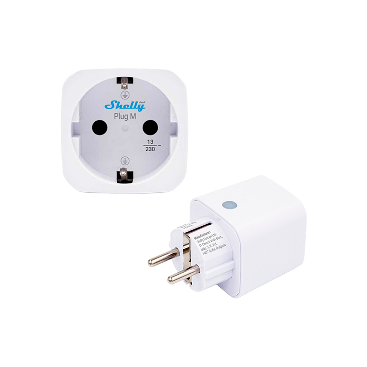 Enchufe inteligente Shelly Plug M Gen3 Wi-Fi color blanco 