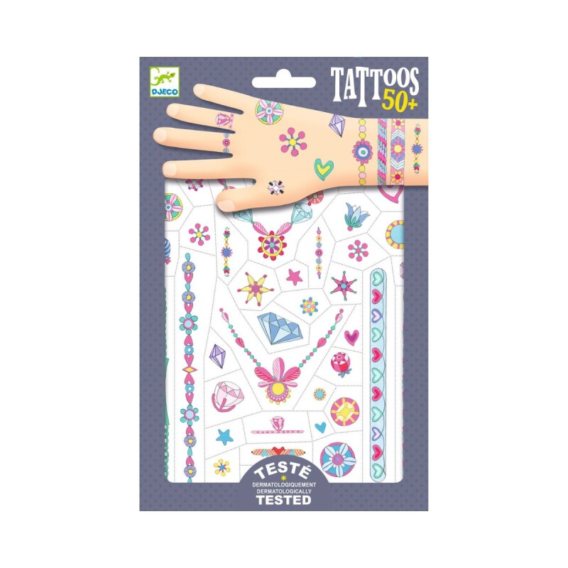 Set x50 Tatuajes removibles para niños Joyas de Jenni