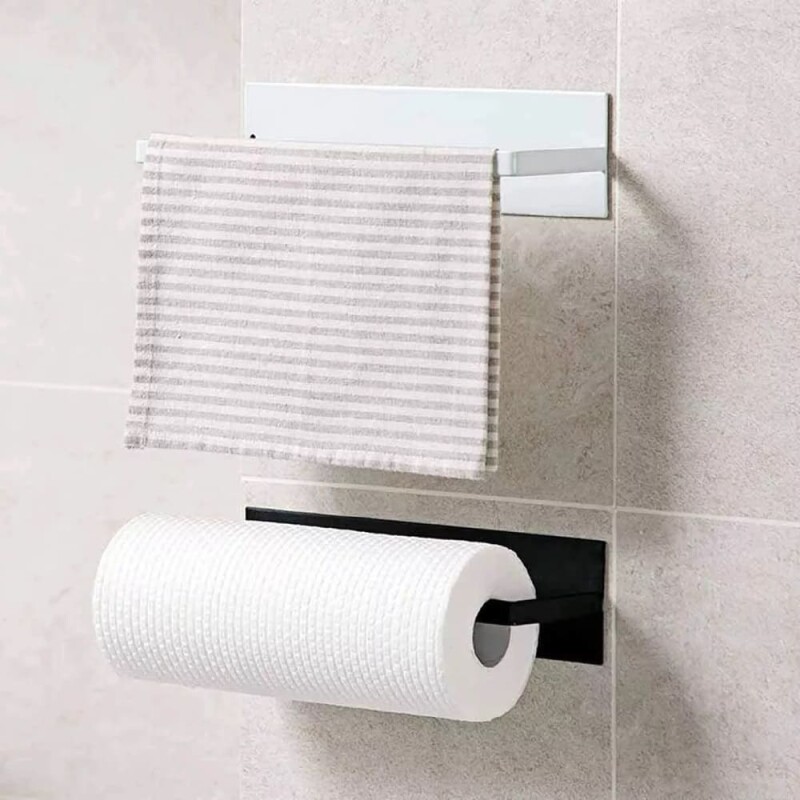 Portarrollos magnético para heladera negro Portarrollos magnético para heladera negro