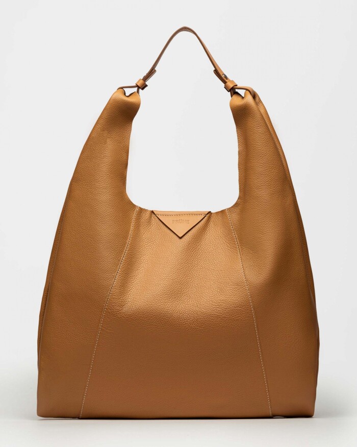 Bolso The Shopping en cuero graneado Cuoio