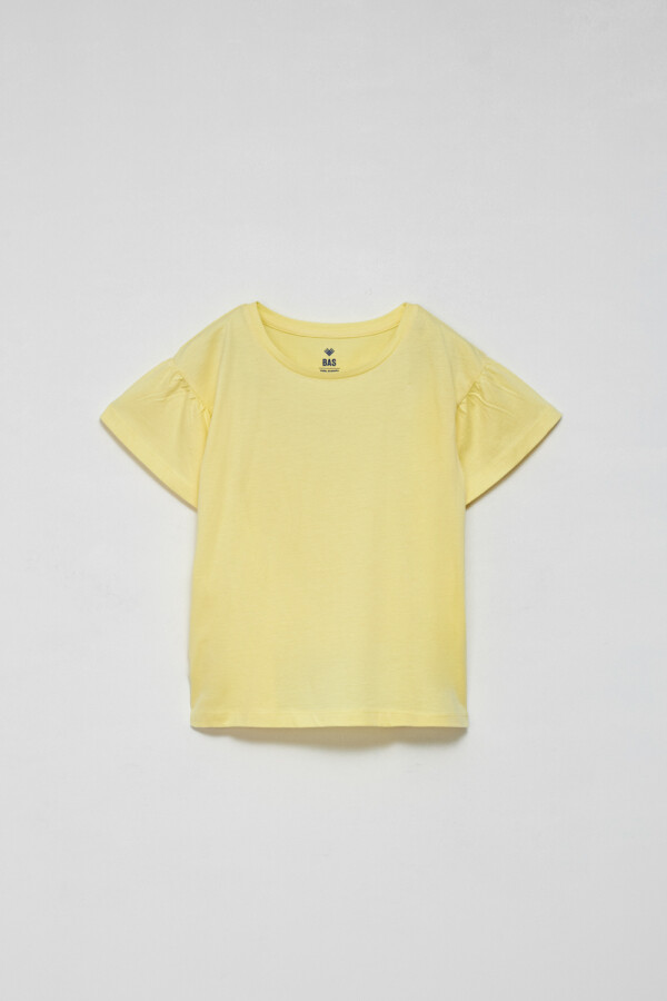Camiseta manga corta volado Amarillo
