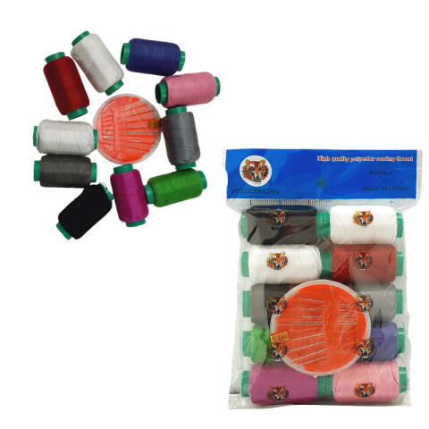 Set de hilos para coser x10 colores y agujas Set De Hilos Para Coser X10 Colores Y Agujas