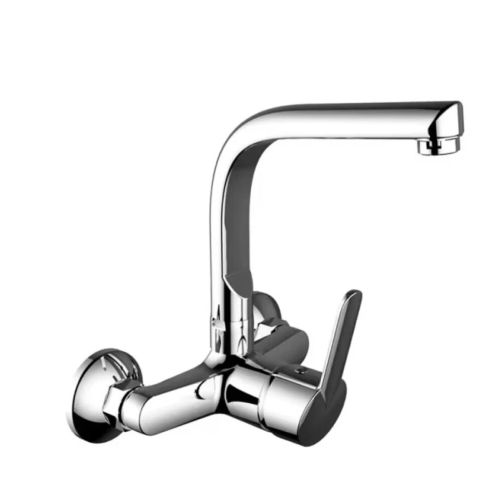 Grifería de Cocina Monocomando de pared pico alto Cromado Grifería De Cocina Monocomando De Pared Pico Alto Cromado