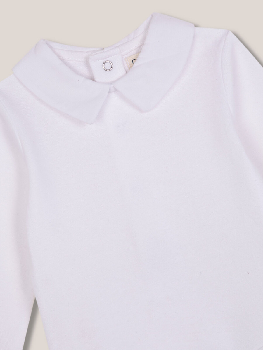 Body De Circular Con Cuello Popelin Blanco Optico
