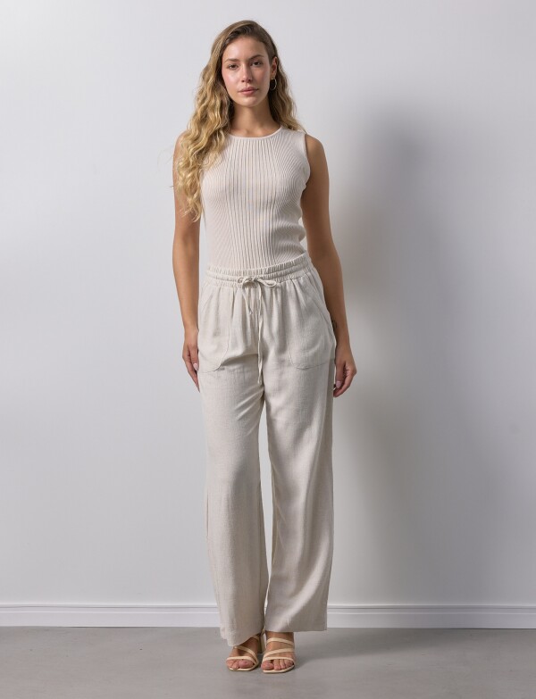 Pantalon Lino BEIGE
