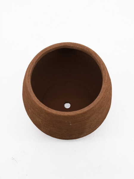 MACETA DECO CURVA MARRON