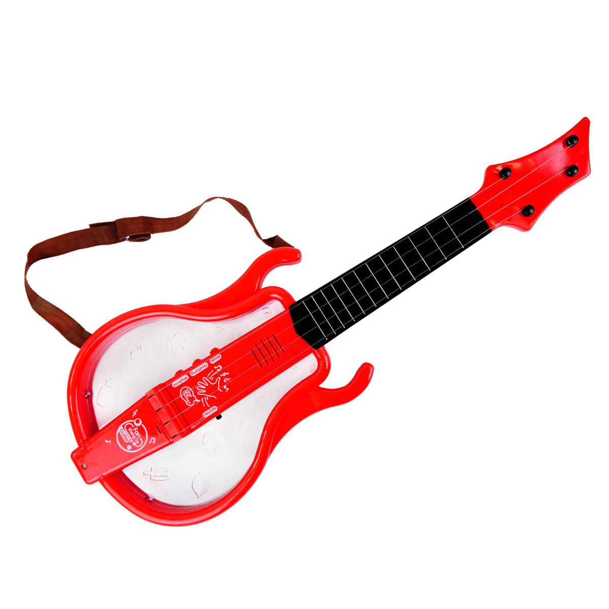 Guitarra con luz y sonido 4 cuerdas 