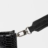 Cartera de mano Capri en cuero gamuza anaconda Negro