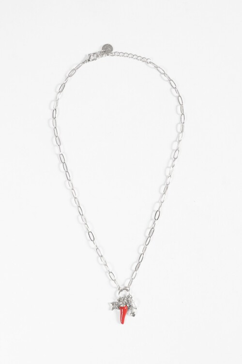 Collar cadena charms plateado