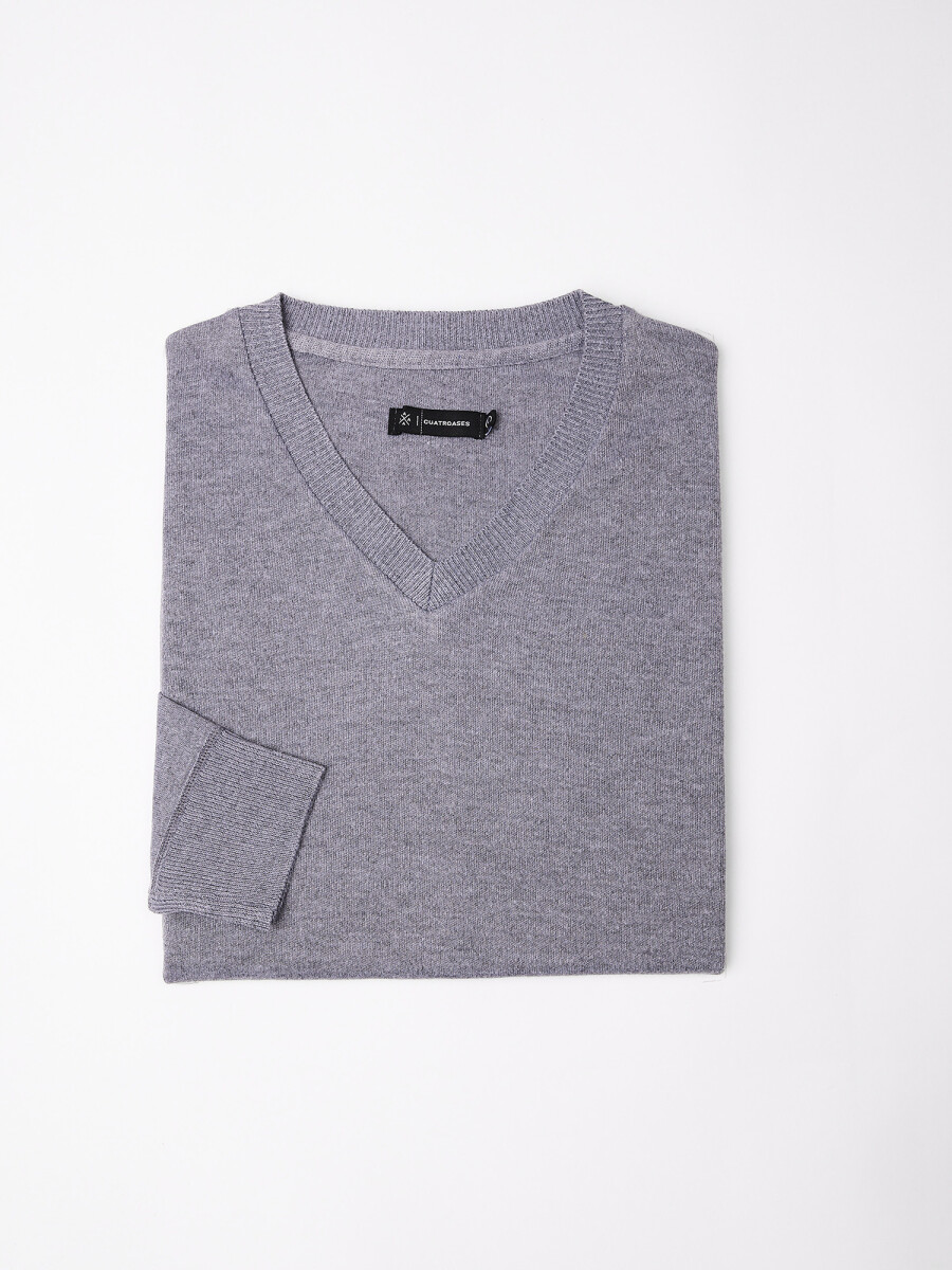 Buzo escote V Cedro - gris 