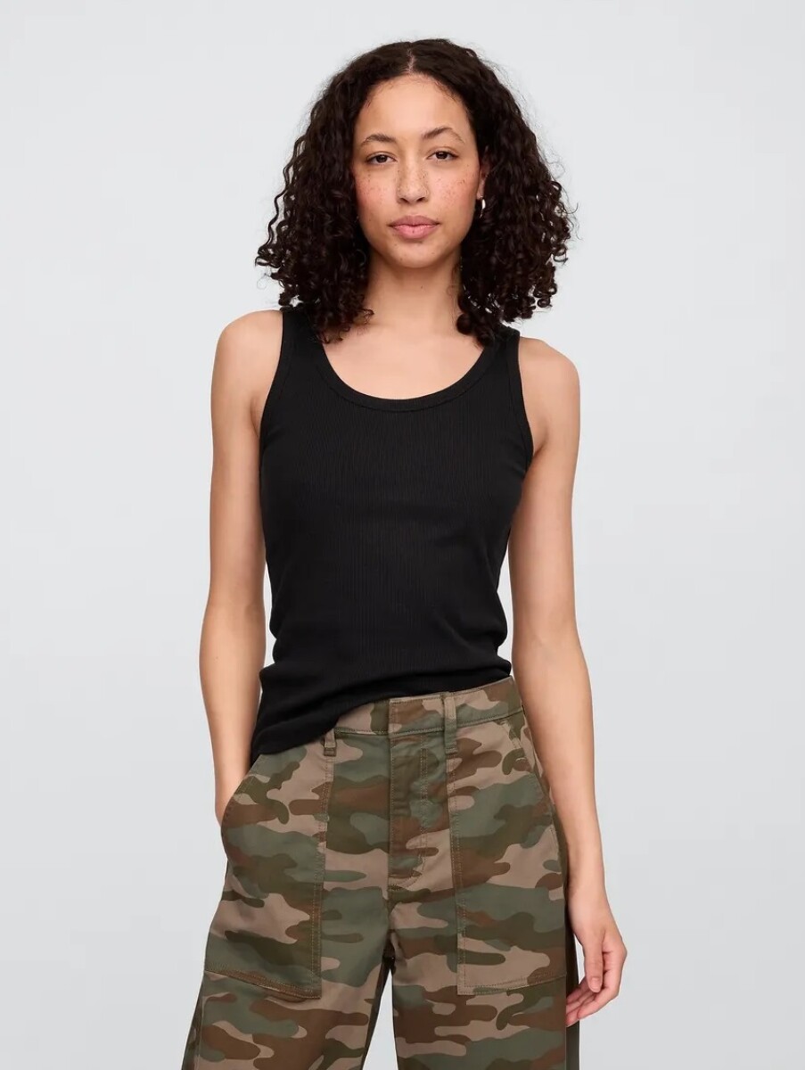 Musculosa Rib Mujer - True Black V2 