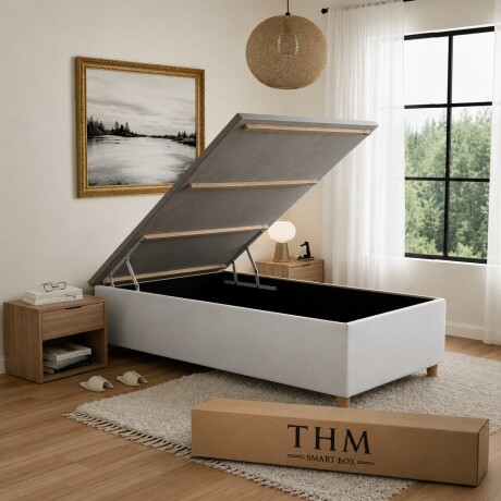 Sommier Baúl 1 plaza HAMPTONS Smartbox Memory Foam Gris