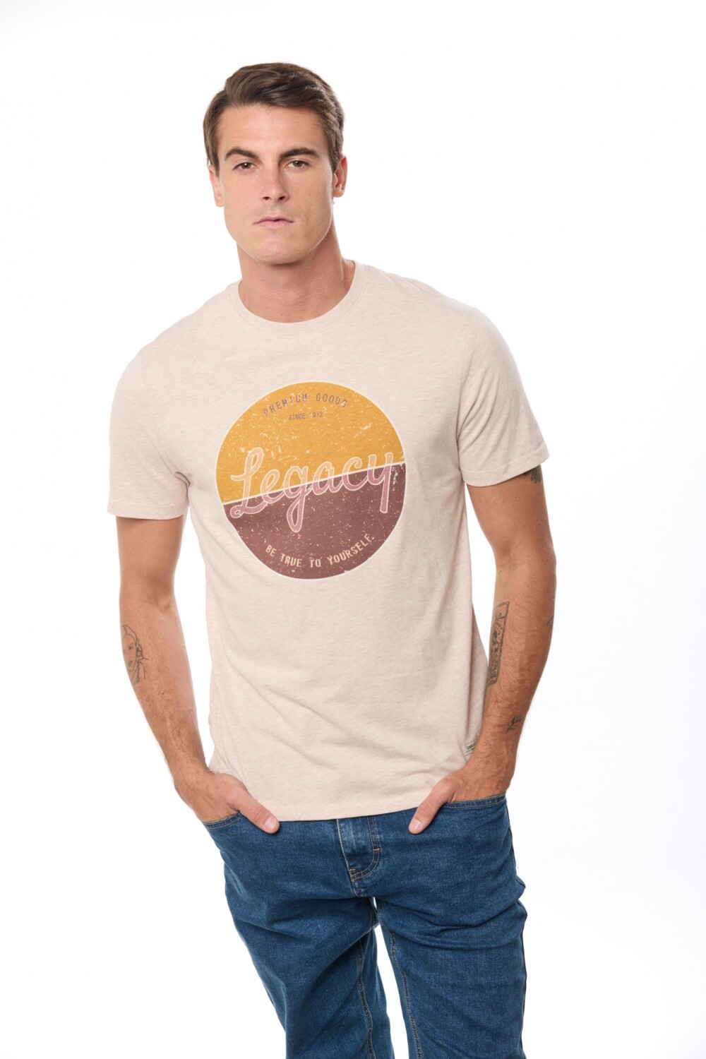 REMERA ESTAMPADA Beige