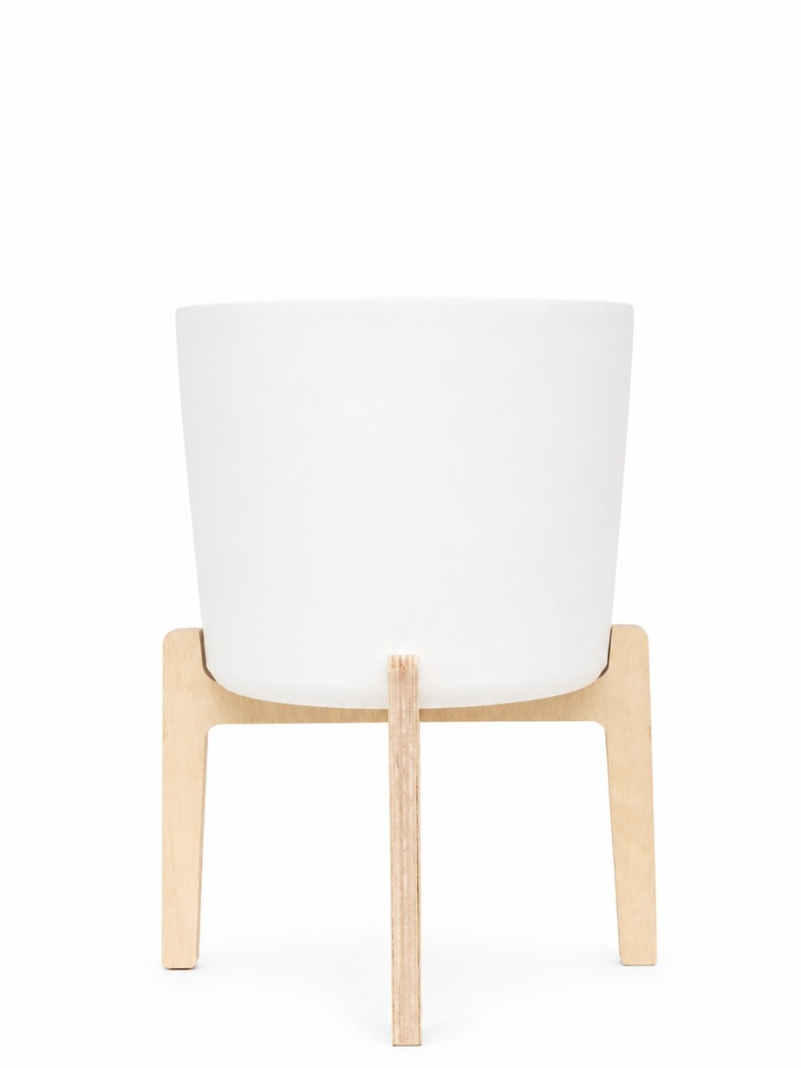 MACETA CERAMICA L MINIMALISTA CON SOPORTE ALTO