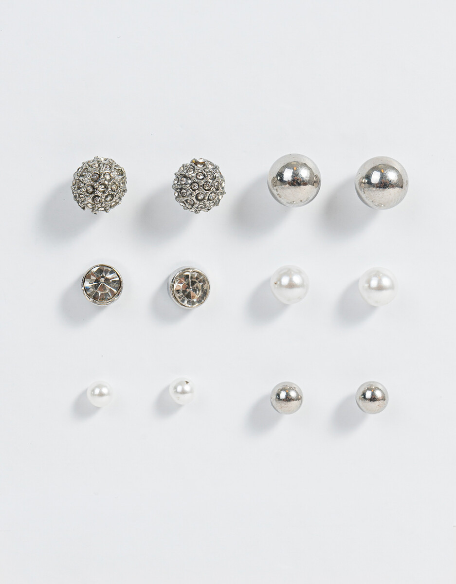 Set De Aros Con Strass 