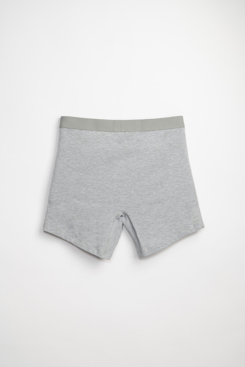 BOXER LARGO ALGODON LISO Gris Melange