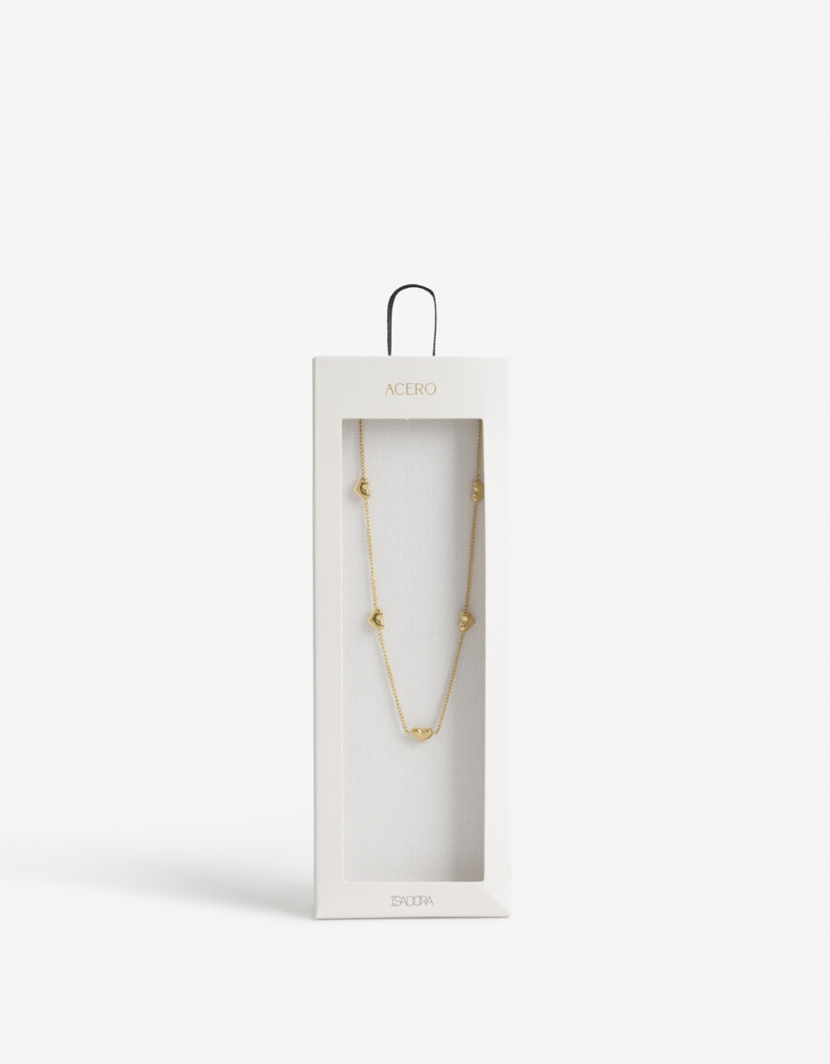 Collar De Acero Corazones 