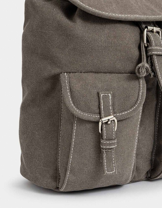 Mochilas Urbanas Mochila Canvas Gris - Gris Oscuro