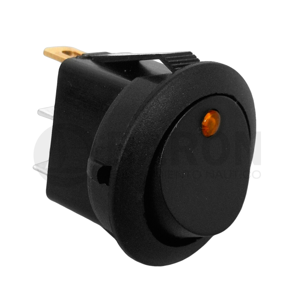 LLAVE BOTON TABLERO - MINI ON-OFF REDONDA AMBAR - 
