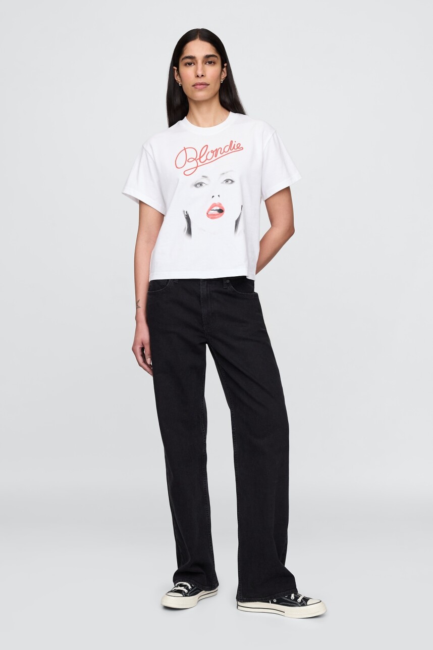 Remera Bandas Manga Corta Mujer New Off White Opt1