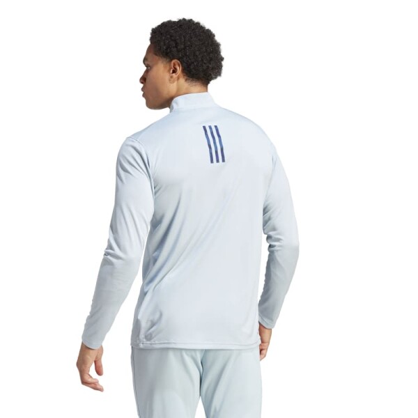 Remera Adidas Training Essentials Zip Celeste