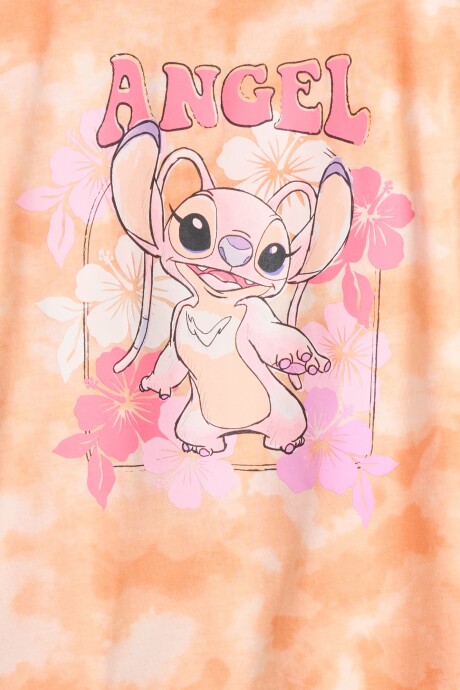 Remera Disney Niña Orange Tie Dye