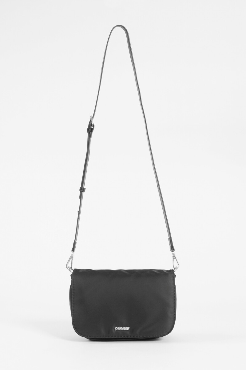 Bandolera con tapa de tela negro