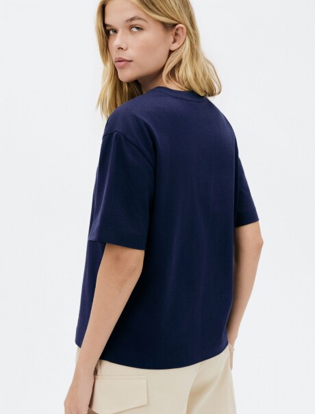 CAMISETA CON ESTAMPA MODELO OVERSIZE AZUL